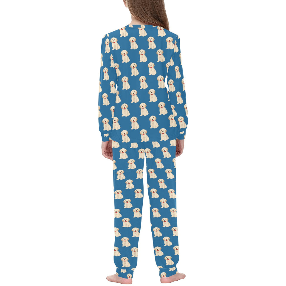 Golden Retriever Pattern Print Design 03 Kids' Boys' Girls' All Over Print Pajama Set