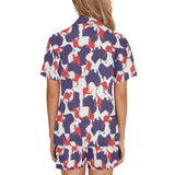 Kangaroo Australian pattern Women's V-Neck Short Pajama Set