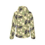Eggplant Pattern Print Design 02 Women's Padded Hooded Jacket