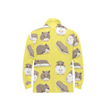 Cute Hamster pattern Men's Long Sleeve Polo Shirt