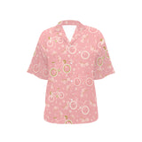 Bicycle Pattern Print Design 02 Women's All Over Print Hawaiian Shirt