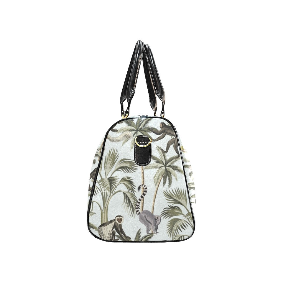 Monkey sloth lemur palm trees pattern Travel Bag