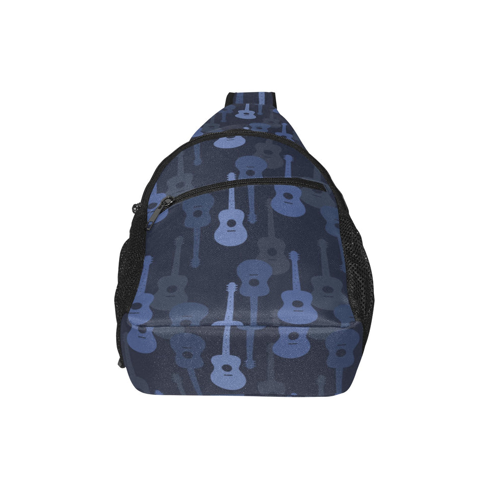 Blue Theme guitar pattern All Over Print Chest Bag