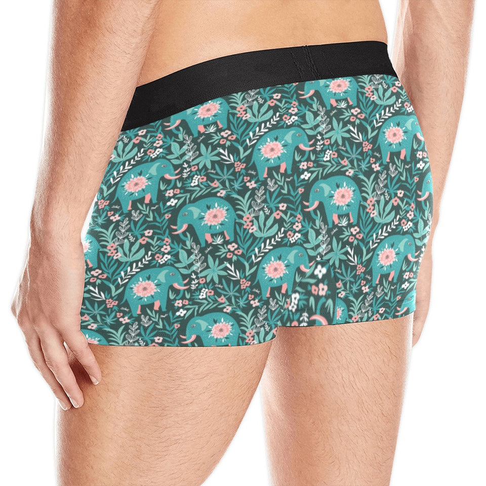 Elephants jungle pattern Men's All Over Print Boxer Briefs Men's Underwear