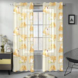 Cute fat shiba inu dog pattern Gauze Curtain