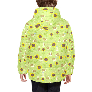 Snail Pattern Print Design 01 Kids' Boys' Girls' Padded Hooded Jacket