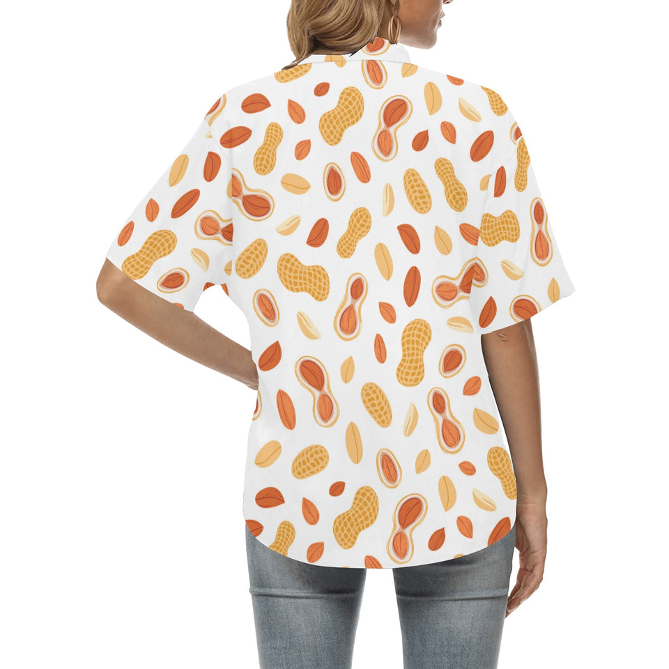 peanuts pattern Women's All Over Print Hawaiian Shirt