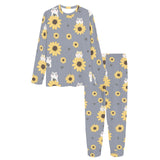 Cute hamster sunflower pattern background Women's All Over Print Pajama Set
