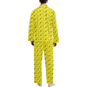 Duck Pattern Print Design 02 Men's Long Pajama Set