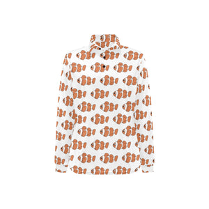 Clown Fish Pattern Print Design 05 Women's Long Sleeve Polo Shirt