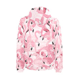 Pink flamingos pattern background Men's Padded Hooded Jacket