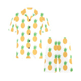 Pineapples pattern Men's V-Neck Short Pajama Set