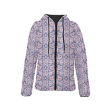 Indian Batik Style pattern Women's Padded Hooded Jacket