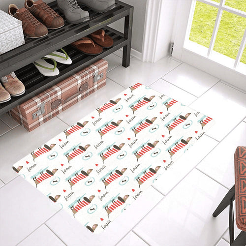Cute dachshund bone pattern Doormat