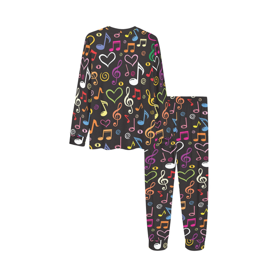 Music Notes Pattern Print Design 02 Kids' Boys' Girls' All Over Print Pajama Set
