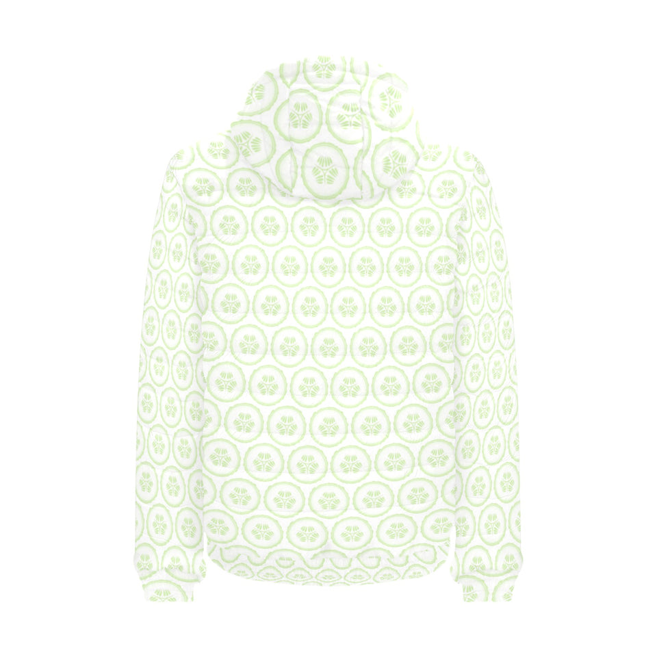 Cucumber pattern background Men's Padded Hooded Jacket
