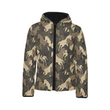 Horse Camouflage Pattern Kids' Boys' Girls' Padded Hooded Jacket