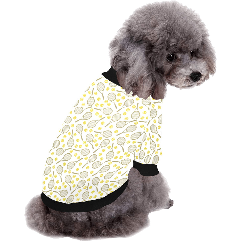 Tennis Pattern Print Design 02 All Over Print Pet Dog Round Neck Fuzzy Shirt