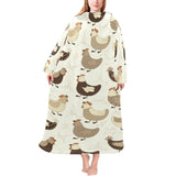Cute rooster chicken cock Blanket Robe with Sleeves