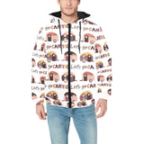 Camper Van Pattern Print Design 01 Men's Padded Hooded Jacket