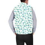 Green ginkgo leaves pattern Men's Padded Vest