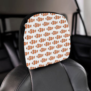 Clown Fish Pattern Print Design 05 Car Headrest Cover