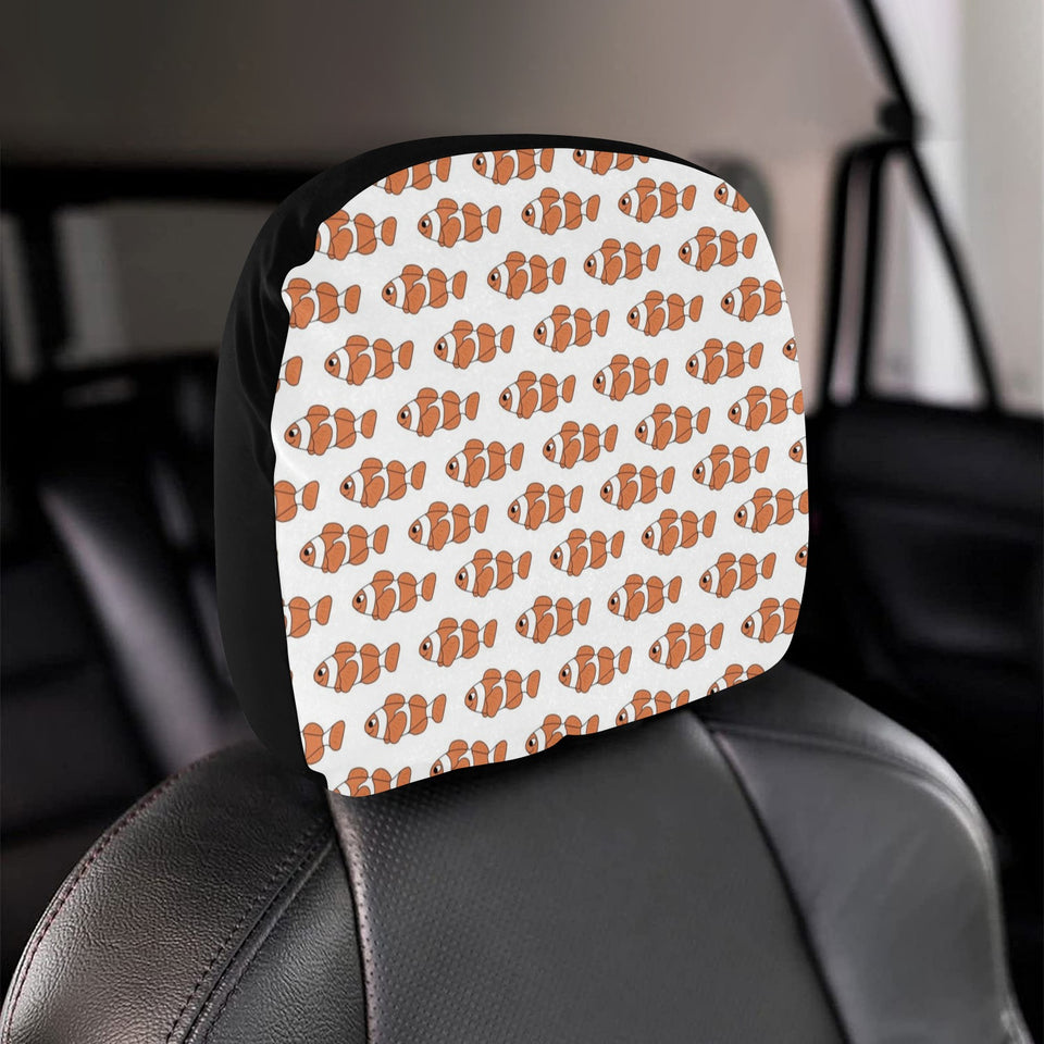 Clown Fish Pattern Print Design 05 Car Headrest Cover