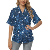 Night sky star pattern Women's All Over Print Hawaiian Shirt