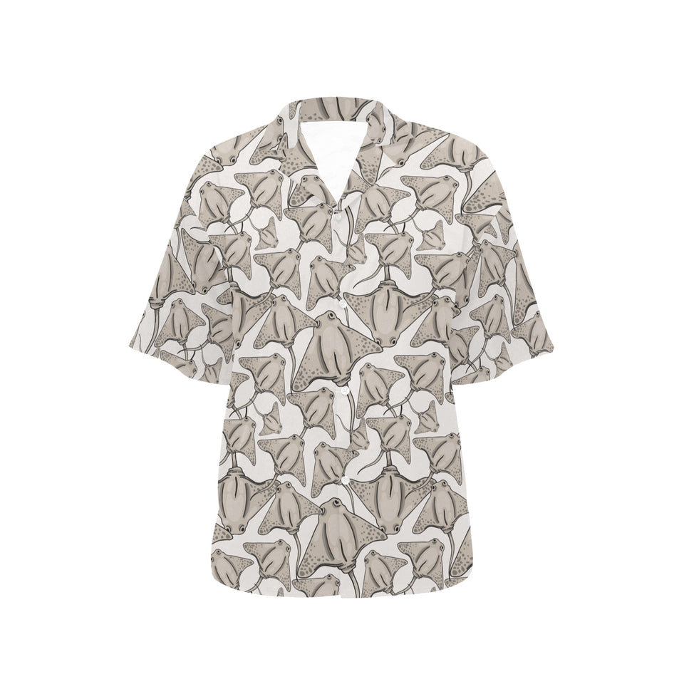 Stingray Pattern Print Design 05 Women's All Over Print Hawaiian Shirt