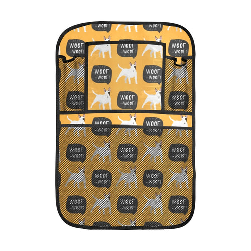 Bull Terrier Pattern Print Design 03 Car Seat Back Organizer