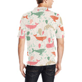 Cute whale pattern Men's All Over Print Polo Shirt