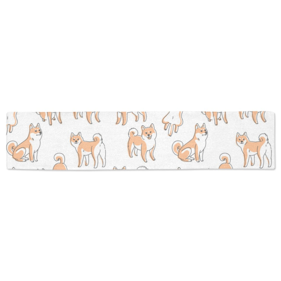 shiba inu dog pattern Table Runner
