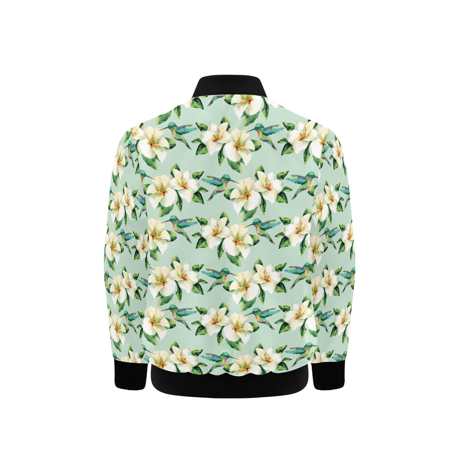 Hummingbird Pattern Print Design 01 Kids' Boys' Girls' Bomber Jacket