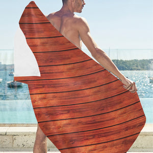 Wood Printed Pattern Print Design 03 Beach Towel
