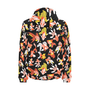 Goldfish Pattern Print Design 03 Men's Padded Hooded Jacket