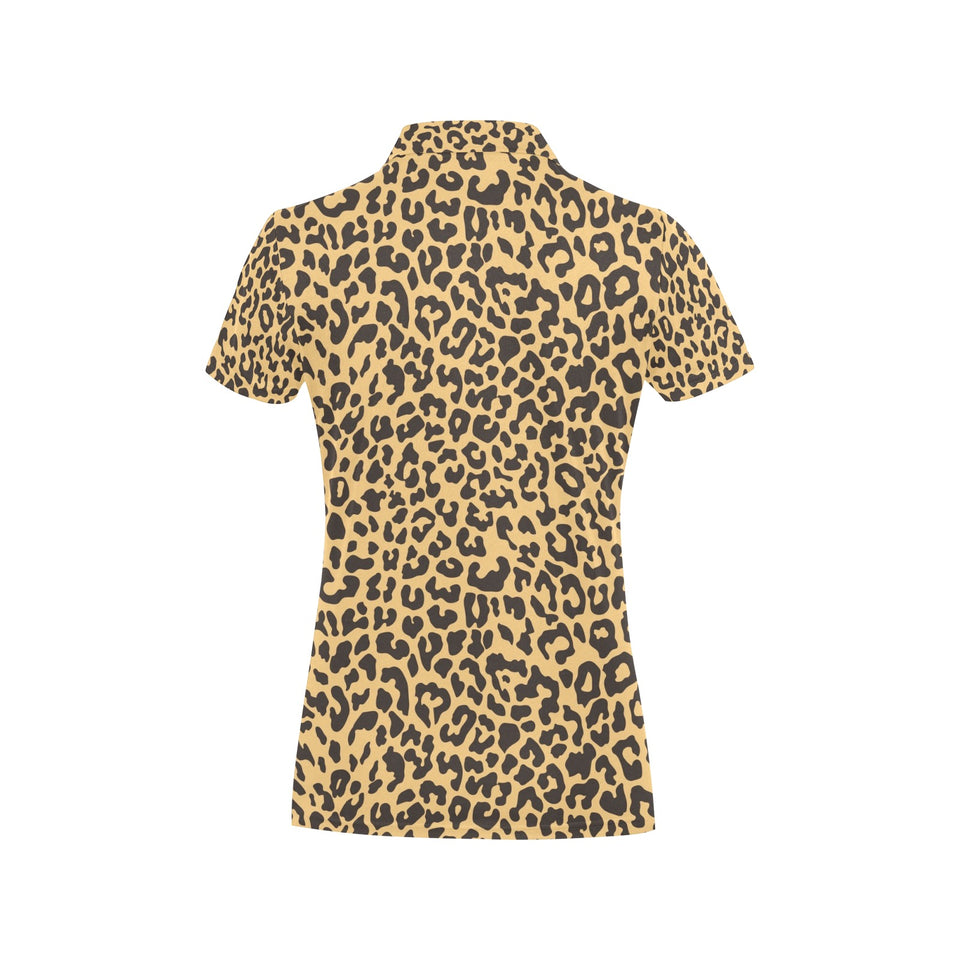 Leopard skin print Women's All Over Print Polo Shirt