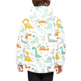 Cute funny kids dinosaurs pattern Kids' Boys' Girls' Padded Hooded Jacket