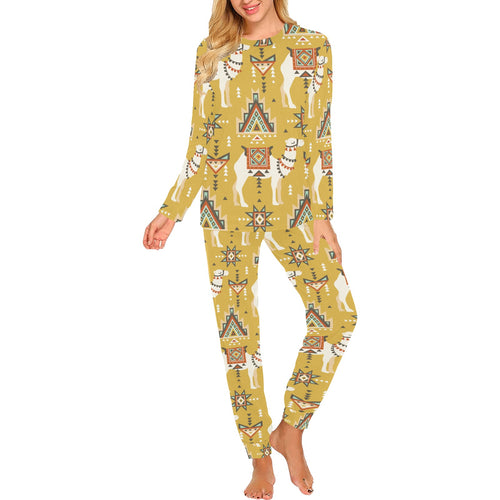 Camels ethnic motif pattern Women's All Over Print Pajama Set