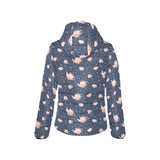 Tea pots Pattern Print Design 04 Women's Padded Hooded Jacket