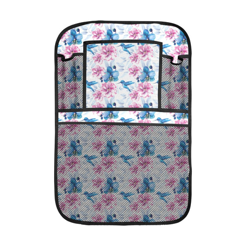 Hummingbird Pattern Print Design 02 Car Seat Back Organizer