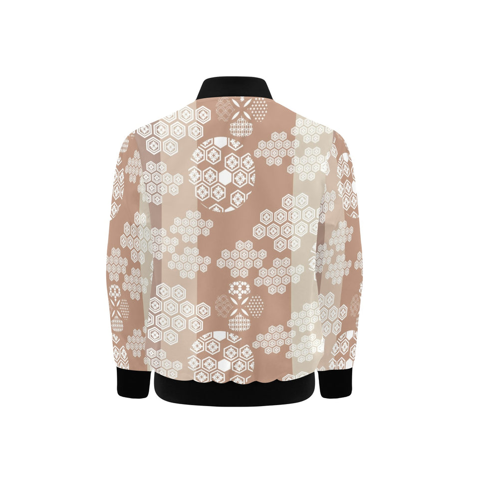 Beautiful hexagon japanese pattern Kids' Boys' Girls' Bomber Jacket