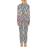 Colorful zebra skin pattern Women's All Over Print Pajama Set