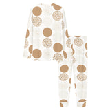 Gold Texture mushroom pattern Women's All Over Print Pajama Set