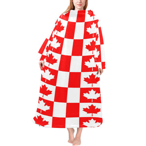 Canada Pattern Print Design 05 Blanket Robe with Sleeves