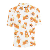Brown pomeranian pattern Men's All Over Print Polo Shirt