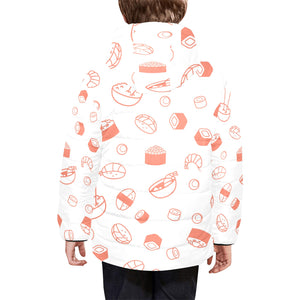 Sushi pattern Kids' Boys' Girls' Padded Hooded Jacket