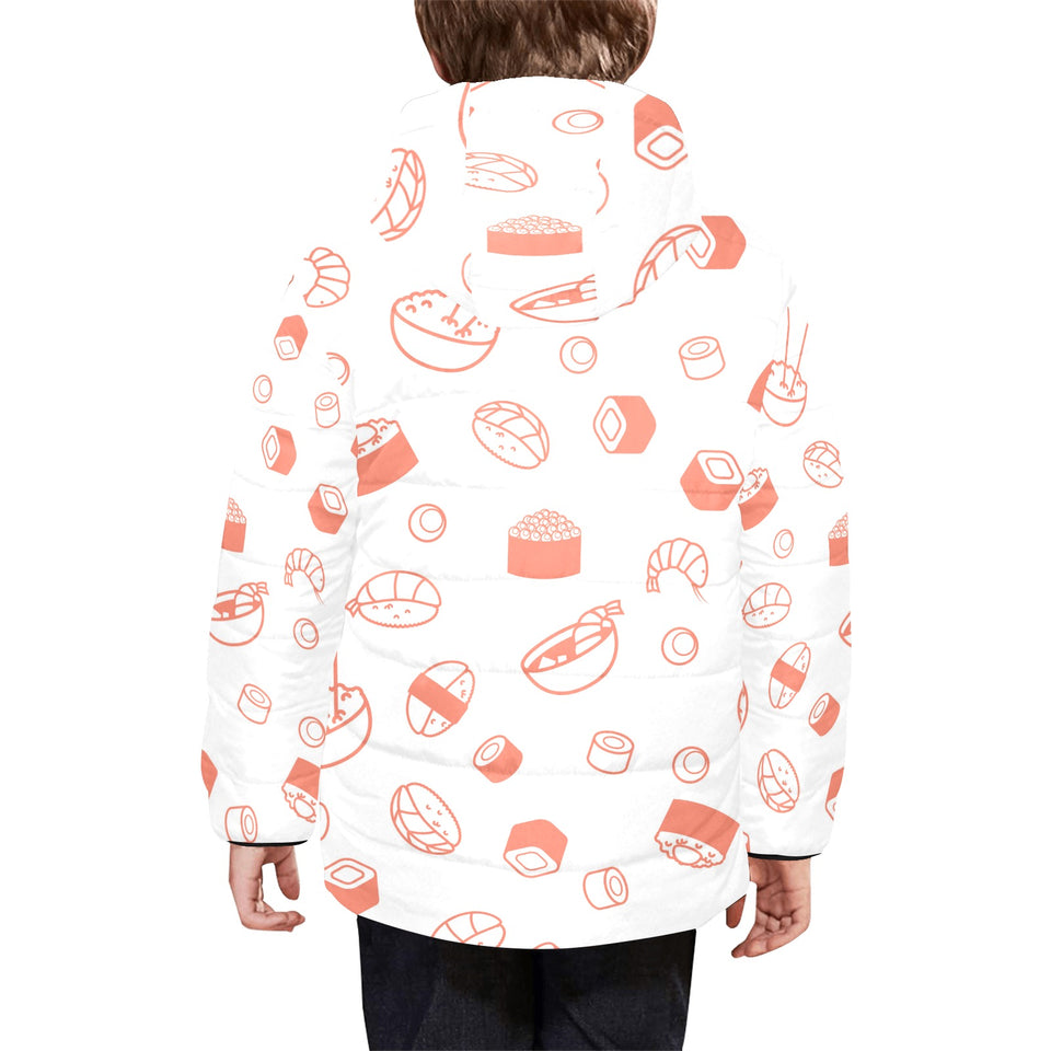 Sushi pattern Kids' Boys' Girls' Padded Hooded Jacket