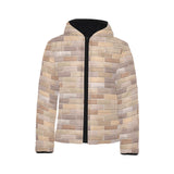 Brick Printed Pattern Print Design 01 Kids' Boys' Girls' Padded Hooded Jacket