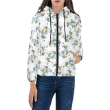 Peacock feather pattern Women's Padded Hooded Jacket