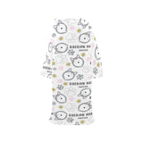 Siberian Husky design pattern Blanket Robe with Sleeves